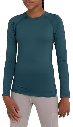 TCA Girls' SuperThermal Long Sleeve Performance Base Layer Running Training Top - Atlantic Deep, 10-12 Years