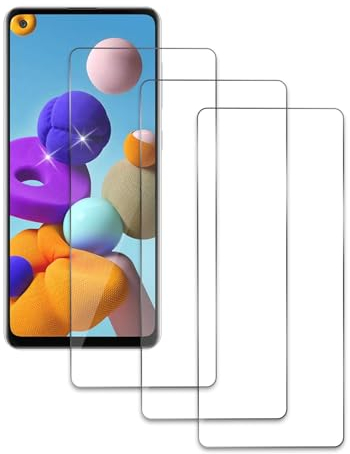 3 Stück Panzer Schutz Glas für Samsung Galaxy A21s, 10H Härte Glas Folie Displayschutz, HD Klar, Anti-Kratz, Anti-Bläschen Panzerfolie Schutzfolie Bläschenfrei Displayschutzfolie