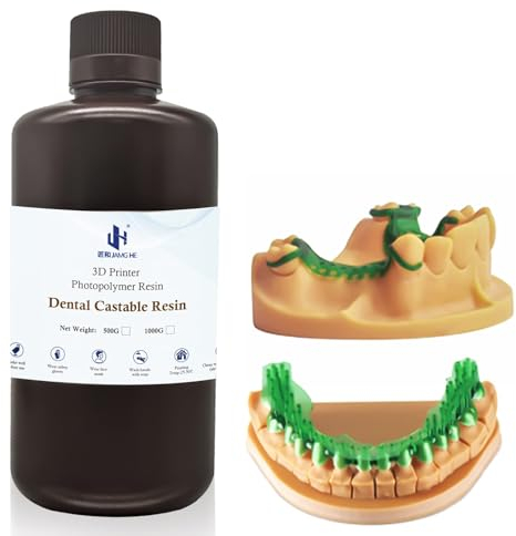 Dental Castable Resin UV Photopolymer Resin 405nm Ultra Low Shrinkage, Easy Casting for Dental implant Restoration Frame & Crown 500G