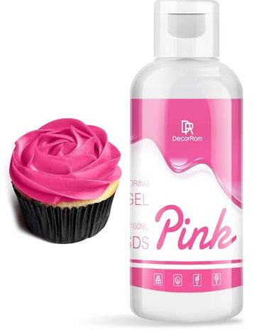 Gel Food Colouring - Vibrant Food Colouring Gel for Baking, Cake Decorating, Drinks, Easter Egg - Concentrated Flavorless Gel Food Colour Dye for Icing, Fondant, Cookie, DIY Crafts - 100ml (Pink)