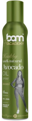 BAM Öl-Spray, Natürliches 100% Öl-Kochspray, Für gesundes Kochen und Braten, 200 ml (Avocadoöl)