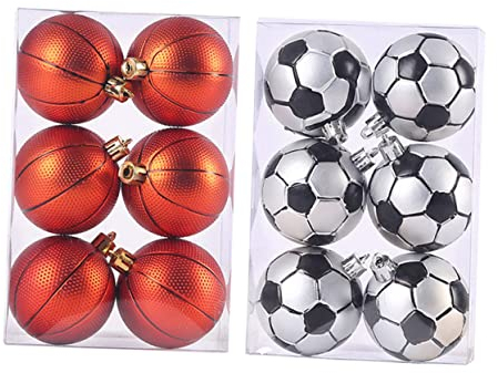 Abaodam 1 Satz 12st Sport-Weihnachtskugel-anhänger Kugelverzierungen Für Weihnachten Weihnachtsdekoration Weihnachtskugeln Aus Kunststoff Baumkugeln Plastik Weihnachtsutensilien Basketball