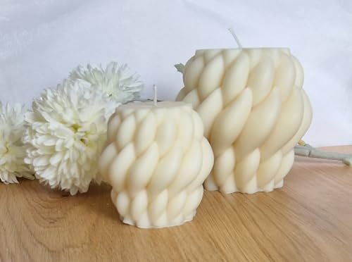 Knoten Twist Kerze Set, XXL Wave Swirl Spiralkerze, Bubblekerze Geschenkset