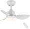 Newday 24inch Small White Ceiling Fan with Light and Remote Control, Diammable LED Ceiling Fan Lights, Ceiling Fan with 3 Blades Quiet DC Motor 6 Speeds Memory Function for Bedroom Living Room
