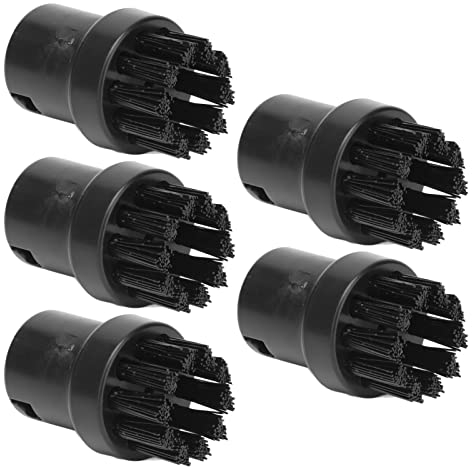 WOHPNLE 5Pcs Steam Cleaner Brush Heads, Steam Engine Brush Black Steamer Cleaning Brush Replacement Brush Steam Cleaner Attachments for Karcher Sc1 Sc2 Sc3 Sc4 Sc5