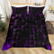 Manfei Geometric Duvet Cover Set Single Size, Abstract Square Grid Print Bedding Set 2pcs for Kids Boys Girls Room Decor, Purple and Black Comforter Cover Soft Polyester Quilt Cover with 1 Pillowcase