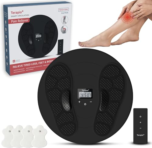 TERAPIO Électro Stimulateur Circulatoire. Appareil de Massage pour Pieds, Jambes Lourdes & Corps. Masseur Médical Certifié de Circulation Sanguine avec Technologies TENS et EMS.