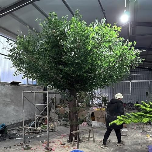 Artificial Green Banyan Tree Simulation Plants Silk Fake Ficus Tree With Real Wood Trunk for Office Home Farmhouse for Indoor Outdoor Decor (Size : 3.5mx3m)
