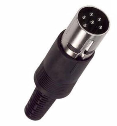 Generico CONNETTORE SPINA DIN 6 POLI VOLANTE a saldare maschio M corpo pvc con codolo 6p