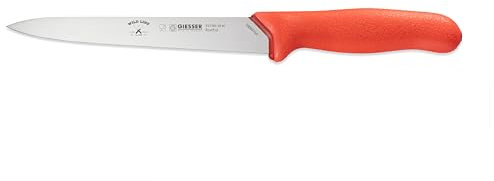 Giesser Messer - Made in Germany - WildLine Serie für Jäger und Angler, rutschfest, cm, Farbe orange, scharf, Griff PrimeLine, rostfrei (Fischmesser 18 cm)