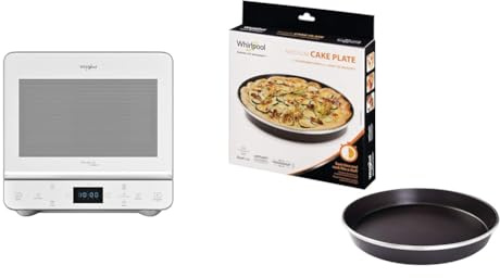 Whirlpool MAX 49 WSL con grill al quarzo Funzione DUAL CRISP, STEAM, Sicurezza bambini & AVM280 Piatto Crisp a bordo alto (tortiera) per forno a microonde