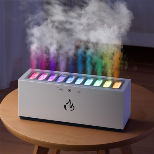 900ML Humidifier for Bedroom and Home, Essential Oil Diffuser, Air Humidifier for Home Baby Room With 21 LED Lights, Sound Control, 10H-12H Run Time Auto-Off,Yoga, Office, Plants