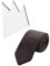 WANYING Herren 7cm Schmale Strickkrawatte & 24cm Einstecktuch Sets - Gestrickte Narrow Krawatte Binder Schlips Knit Tie - Dunkelbraun Krawatte 01