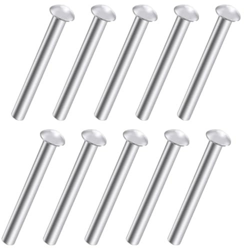 10 Pcs Round Head Rivets for Shovel Spade Fork Handle Repair, Rake Hoe Garden Lawnmower, 50 x 6mm