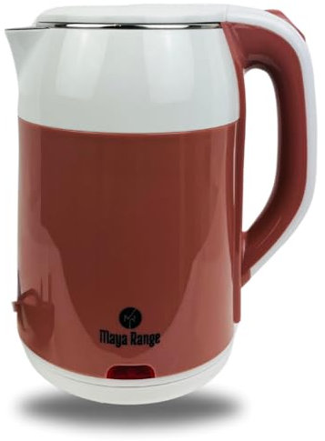 Maya Range 1.8L Cordless Electric Kettle, 2200W Fast Boil with Anti-Scale Filter, Push and Pull Lid, Stainless Steel Interior, Auto Shut Off Safety and Boil Dry Protection (Light Cocoa)