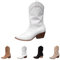 Generico Stivali Donna Alti con Tacco Western Texani Tronchetti Equitazione Stivali Camperos Donna Scarponcini a Metà Polpaccio Stivali Donna Indianini Scarponcino Tacco Medio a Punta Stivaletto
