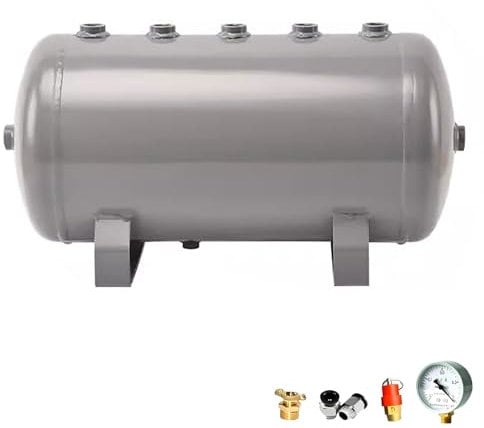1 2 4 5 6 8 10 13 15 Gal Carbon Steel Portable Air Tank/Horizontal Air Storage Bladder Containers for Compressor, Spare High Pressure Air Tank with Mounting Kit(6 Gal/24 L (50x24x26cm))