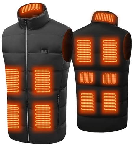 Avarmora Heated Gilet Heated Vest,USB Electric Heated Jacket with 3 Temperature Levels 11 Heat Zones,Heated Body Warmer for Outdoor Skiing Riding Hiking Fishing (No Power Bank)
