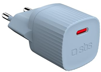 SBS Ladegerät mit recycelten GRS-Materialien, USB-C-Anschluss, 25 Watt, EU-Stecker, umweltfreundlich, ideal für Android-Smartphones, iPhone, Tablets, Kopfhörer, Lautsprecher, Smartwatches