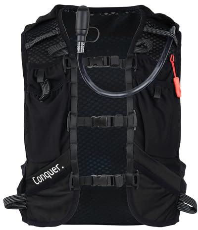 Conquer. Laufweste 15L mit Trinkblase | Damen & Herren | Ultraleicht Trinkrucksack, Laufrucksack mit Handytasche zum Joggen, Laufen, Running Vest