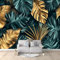 Feuilles De Plantes Vertes Dorées Papier Peint Panoramique 350x256 cm Or Vert Papier Peint Mural Enfants Enfants Salon Chambre Papier Peint Peintures Murales Décor À La Maison