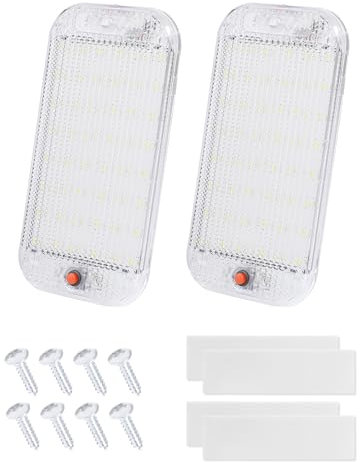 Flaconi Luz Interior Coche,10W 48 LED Coche Interior,Luces LED Coche Interior,Luces Coche,Luces para Coche Interior,Luz Maletero Coche,Adecuado para Automóviles,Remolque,Camioneta (2PCS)