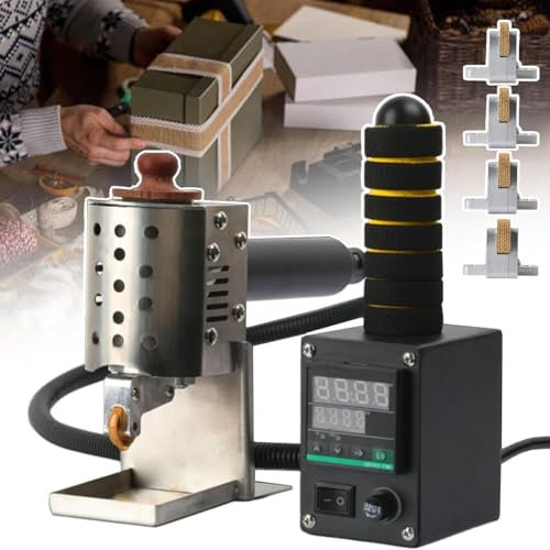Portable Hot Melt Glue Gun, Handheld Hot Melt Glue Rolling Gluing Machine, with Glue Barrel and Temperature Controller, for Leather Album Envelope Paper Bag,50ml