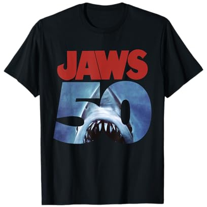 Jaws 50th Anniversary Logo Front & Back T-Shirt