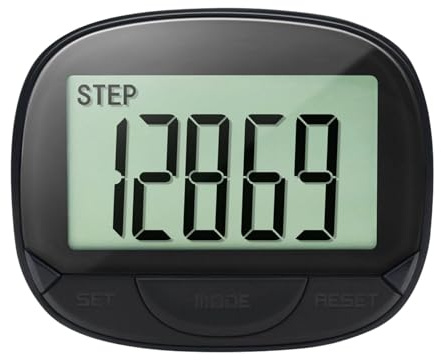 Digitaler Pidometer, Schritt- und Meilenzähler, Fitness- mit Uhr, tragbar, für Laufen/Distanz/Kalorien