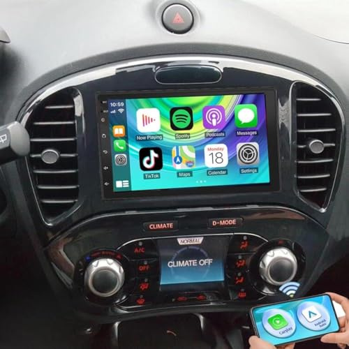 Android 15 Car Stereo Radio for Nissan Juke 2010 2011 2012 2013 2014 Wireless CarPlay Android Auto GPS 2+64G 9in w/Bluetooth Wifi FM/RDS DPS DAB SWC Mirror Link Split Screen Backup Camera Mic