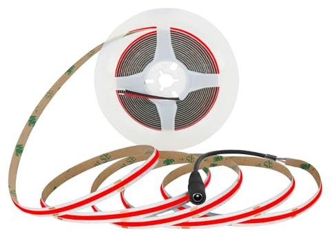 MALIIGAZA Striscia LED COB rosa, 24 V, 5 m, altamente flessibile, per illuminazione interna, distribuzione omogenea della luce, bassa tensione, ideale per decorazione e luce d'accento (alimentatore di