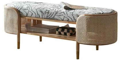 ULTRAWAVE Bedroom Bench With Storage Bedside Bench Bedroom Rectangular Porch Try Shoe Bench Rattan Bedside Bench Bed Benches