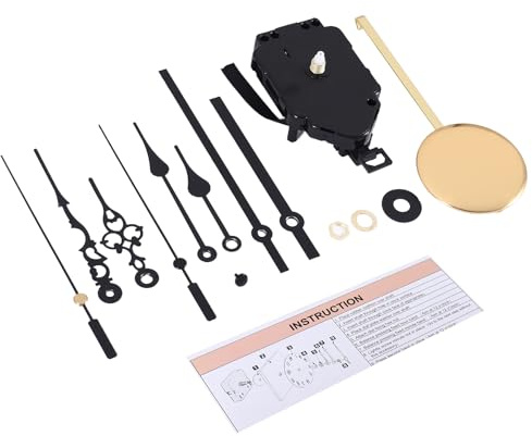 Sirxlevcy DIY Pendulum Clock Movement Mechanism with 3 Pairs Different Hands Quartz Repair Shaft Wall Clock Kit Parts Replacement