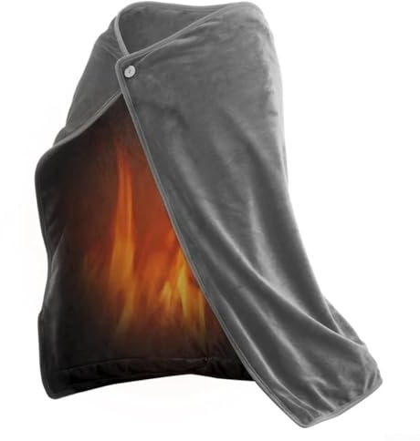 Jonikuper USB Heated Blanket 100x70 cm for Personal Use, Portable Electric Throw with Carbon Fiber Heating, Machine Washable, for Home Office Camping,(Gray)