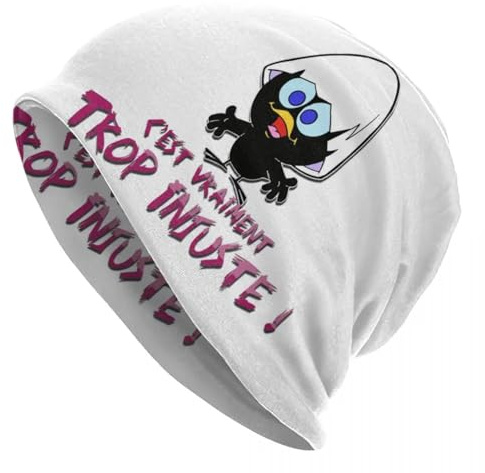 JVCEZRMLQ Casquettes personnalisées Calimero Skullies pour Hommes, Femmes Chapeaux de Tricoter d’Hiver en extérieur Unisex Chapeaux de Bande dessinée dessinée pour Adultes
