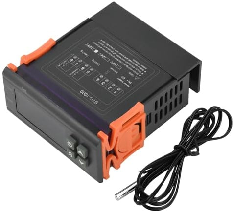 Aideepen STC-1000 Temperaturregler, DC 12V 10A Digital Thermostat Regler 2 Relais Ausgang mit NTC 10K Sonde für Heizung und Kühlung - Temperaturschalter