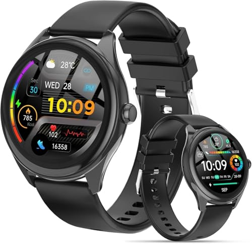 DIVOAZBVO Smart Watches for Women Men, 1.39 HD IPS Touchscreen Smartwatch with 120 Sports Modes, Heart Rate/Sleep Monitor, IP67 Waterproof, Bluetooth Call & Music Control for iPhone/Android (Black)
