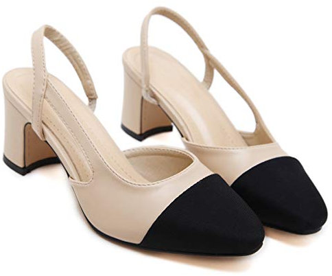Elegante Donne Scarpe con Tacco Alto in Pelle Morbida Slingback Sandalo Pompe per Vestiti,39 EU