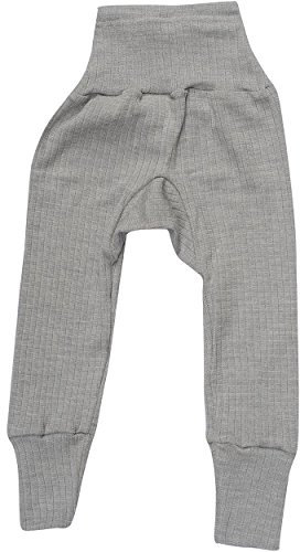 Cosilana, Baby Hose mit Nabelbund, 45% KBA Baumwolle, 35% kbT Wolle, 20% Seide (Grau meliert, 74-80)