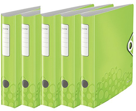 Leitz Qualitäts-Ordner Active Wow (6,5 cm, Grün Metallic ? 5 Stück)