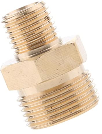 High Pressure Washer Adapter Pipe Fittings Brass, Male Female Threaded - 22mm M to 14mm M- Flat