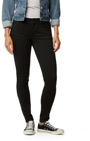 Levi Strauss Signature Gold Women's '03 Essential Mid-Rise Skinny Jeans Stretch Denim (Also Available in Plus), Noir, 8