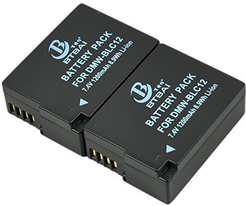 2x DMW-BLC12 Battery for Panasonic DMWBLC12 BLC12E BLC12GK BLC12PP Lumix DMC-FZ1000 FZ200 FZ200GK FZ200K G5 G6 G6K GH2 GH2GK GH2H GH2H GH2HGK GH2HK GH2HS GH2K GH2KGK GH2KK GH2KS GH2S FX200 FX300 GX8