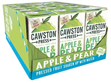 Cawston Press Fruit Water Kids Drink | Pressed Apple & Pear Flavoured Water | 200ml x 18 Pack Pear & Apple Juice Cartons | School Approved – No Added Sugar – Vegan | Ideal for Kids Lunchbox