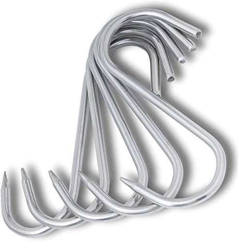 TronicXL Premium - Gancio a S in acciaio inox, 80 mm x 4 mm, per macellaio e affumicatore, Argento