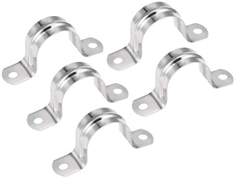 sourcing map 5 Stück U-förmige Edelstahl Rohrschelle M32, Silber