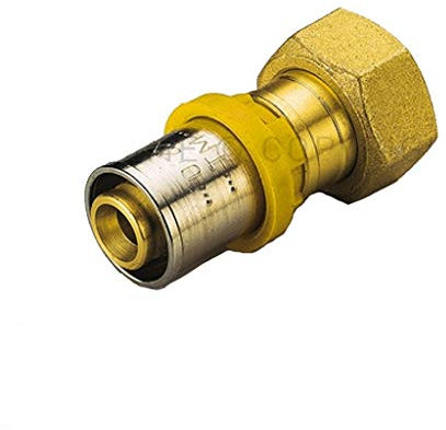 Raccordo A Pressare Dritto 16 X 1/2 Con Girello Per Multistrato Per Gas Tiemme