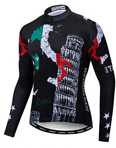 Herren Radtrikot Langarm Pro Brand Team Reflektierende Fahrradshirts Jacke USA - - 3XL = H 185/196 cm Peso 108/120 Kg