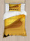 ABAKUHAUS Düne Bettbezugs Set für Einzelbetten, Kamel-Wohnwagen Sahara-Wüste, Milbensicher Allergiker geeignet mit Kissenbezug, 130 x 200 cm, Dunkelgrau
