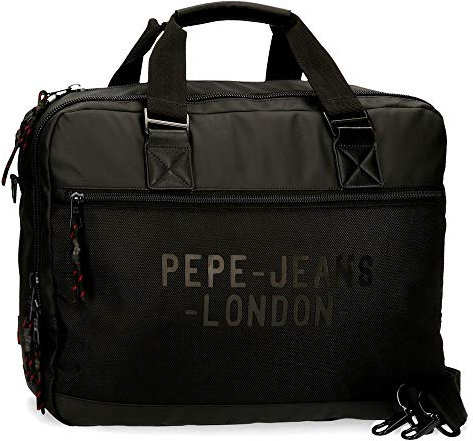 Pepe Jeans Bromley Laptop-Tasche Schwarz 40x30x11 cms Polyester 15,6